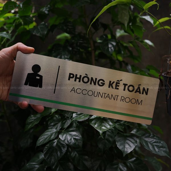 Bảng inox tên phòng kế toán LEVU INB13 accountant room - Hình ảnh 7