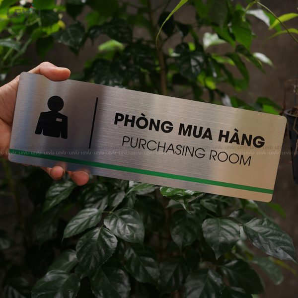 Bảng inox tên phòng mua hàng LEVU INB18 purchasing room - Hình ảnh 8