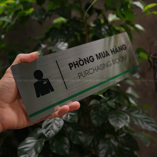 Bảng inox tên phòng mua hàng LEVU INB18 purchasing room - Hình ảnh 6