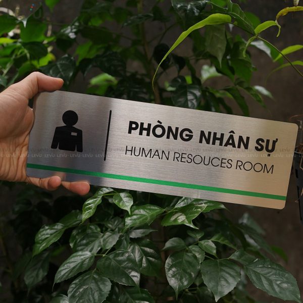 Bảng inox tên phòng nhân sự LEVU INB19 human resouces room