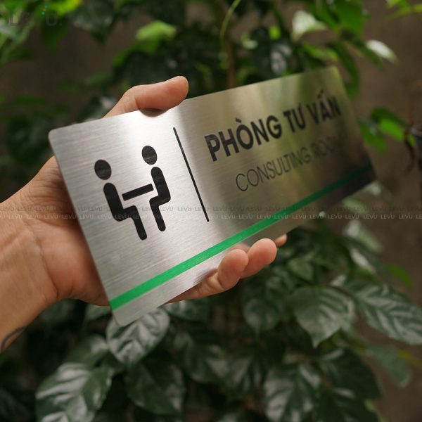 Bảng inox tên phòng tư vấn LEVU INB21 consulting room - Hình ảnh 4