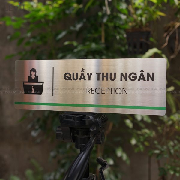 Bảng inox tên quầy thu ngân LEVU INB25 reception - Hình ảnh 10