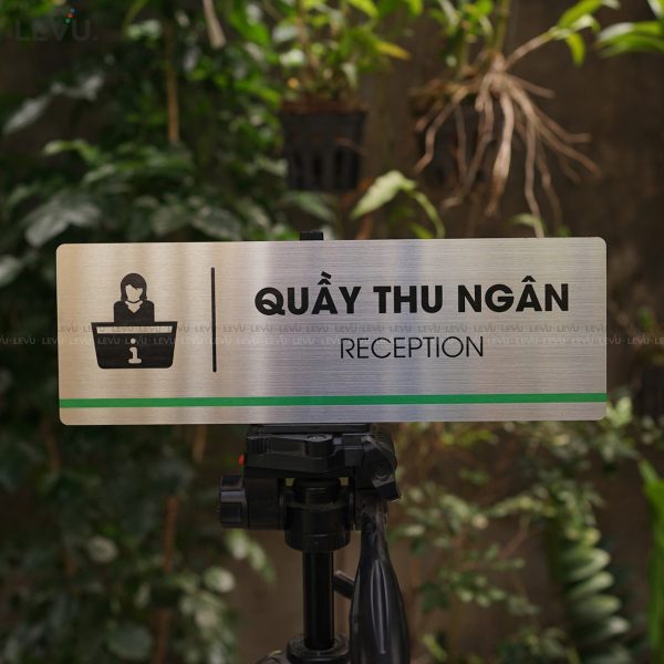 Bảng inox tên quầy thu ngân LEVU INB25 reception - Hình ảnh 9