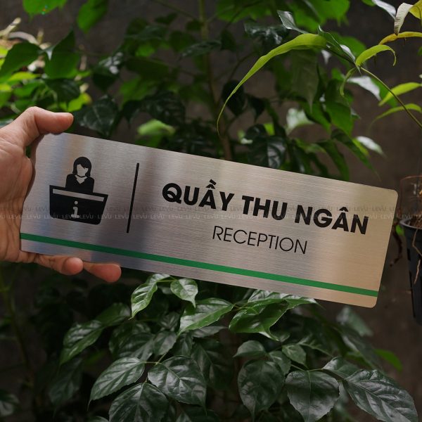 Bảng inox tên quầy thu ngân LEVU INB25 reception - Hình ảnh 8