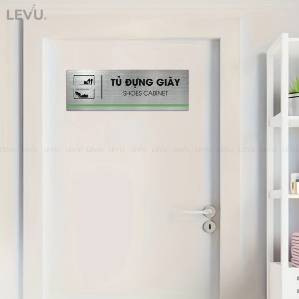 Bảng inox tên tủ đựng giày LEVU INB24 shoes cabinet - Hình ảnh 2