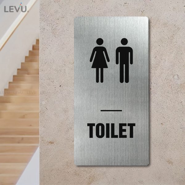 Bảng inox toilet LEVU INL15T dán cửa decor nhà vệ sinh - Hình ảnh 4