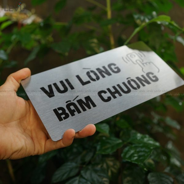 Bảng inox vui lòng bấm chuông LEVU IN40 - Hình ảnh 7