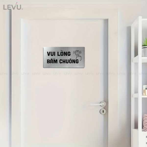 Bảng inox vui lòng bấm chuông LEVU IN40 - Hình ảnh 3