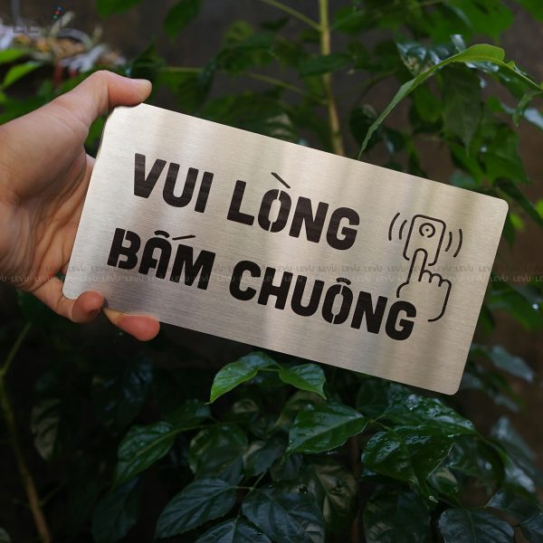 Bảng inox vui lòng bấm chuông LEVU IN40 - Hình ảnh 8