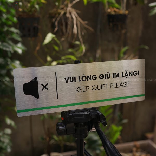 Bảng inox vui lòng giữ im lặng LEVU INB01 keep quiet please - Hình ảnh 9