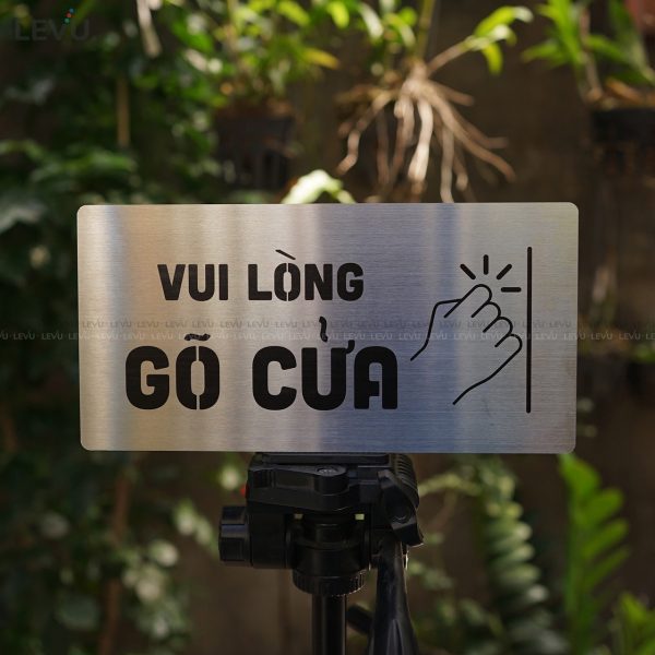 Bảng inox vui lòng gõ cửa LEVU IN42 - Hình ảnh 8