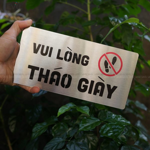 Bảng inox vui lòng tháo giày LEVU IN41 - Hình ảnh 5