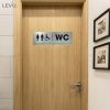 Bảng WC inox LEVU INB27 dán cửa phòng vệ sinh