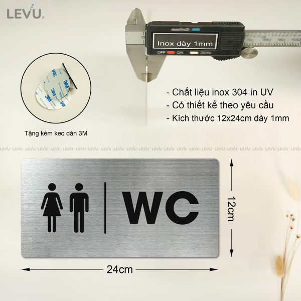 Bảng WC inox LEVU INL06 chỉ hướng WC trái phải - Hình ảnh 5