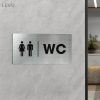 Bảng WC inox LEVU INL06 chỉ hướng WC trái phải