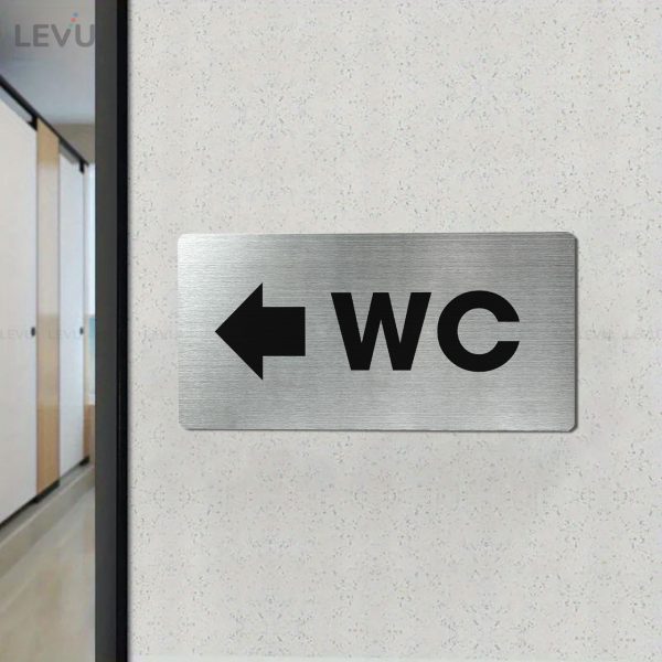 Bảng WC inox LEVU INL06 chỉ hướng WC trái phải - Hình ảnh 2