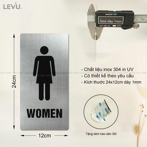 Bảng inox WC men - women - accessible LEVU INL15M - Hình ảnh 5