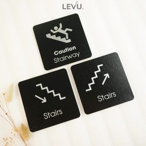 Bảng chỉ dẫn cầu thang "stairs" alu đen LEVU ALD-BG52