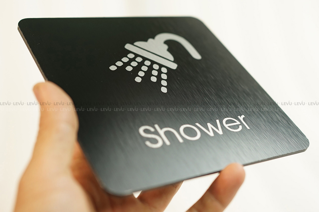 Bảng chỉ dẫn vòi sen "Shower" alu đen LEVU ALD-BG53