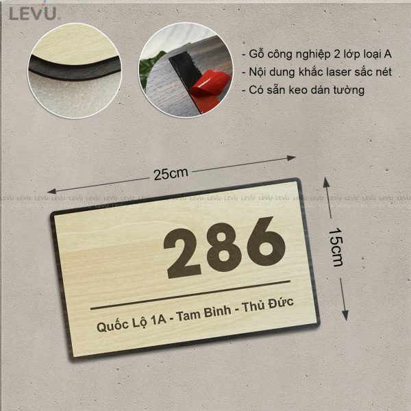 Bảng gỗ số nhà làm theo yêu cầu mẫu BGSN02 - Hình ảnh 7
