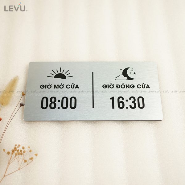 Bảng hiệu giờ đóng mở cửa alu bạc LEVU ALB-BG66 - Hình ảnh 2