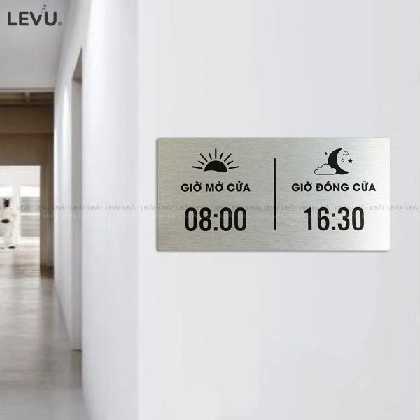 Bảng hiệu giờ đóng mở cửa alu bạc LEVU ALB-BG66 - Hình ảnh 3