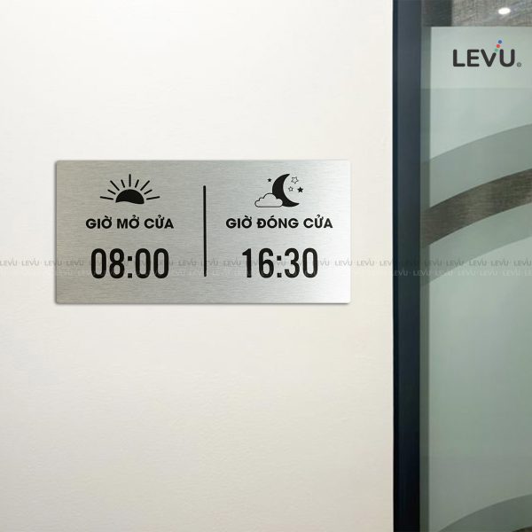 Bảng hiệu giờ đóng mở cửa alu bạc LEVU ALB-BG66 - Hình ảnh 4