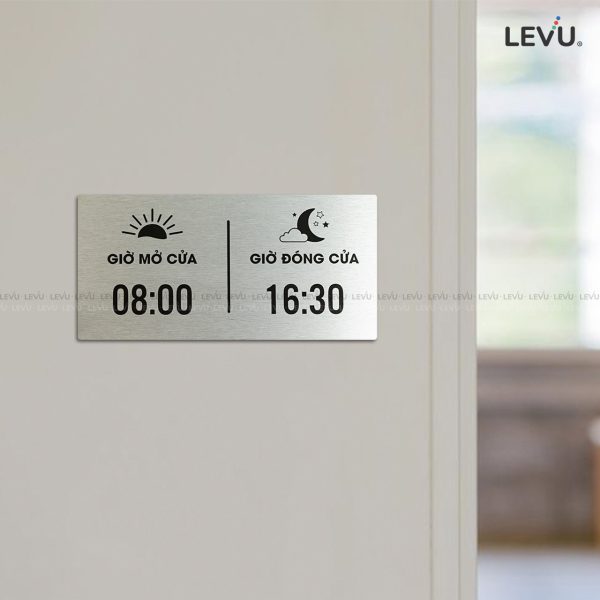 Bảng hiệu giờ đóng mở cửa alu bạc LEVU ALB-BG66 - Hình ảnh 7