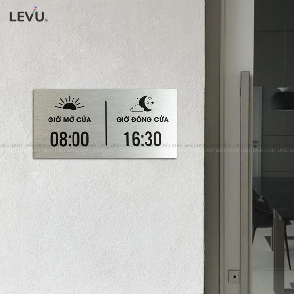 Bảng hiệu giờ đóng mở cửa alu bạc LEVU ALB-BG66 - Hình ảnh 9