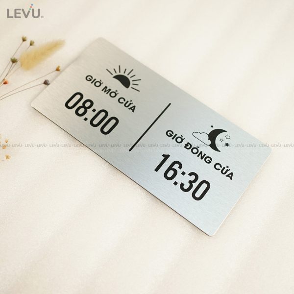 Bảng hiệu giờ đóng mở cửa alu bạc LEVU ALB-BG66 - Hình ảnh 13