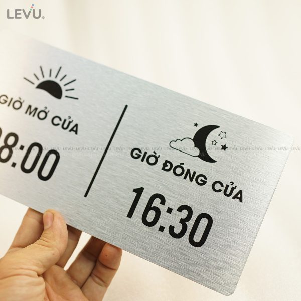 Bảng hiệu giờ đóng mở cửa alu bạc LEVU ALB-BG66 - Hình ảnh 10