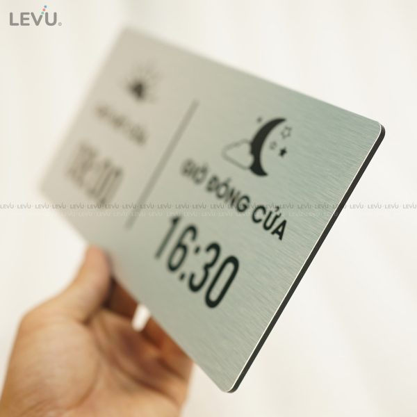 Bảng hiệu giờ đóng mở cửa alu bạc LEVU ALB-BG66 - Hình ảnh 8