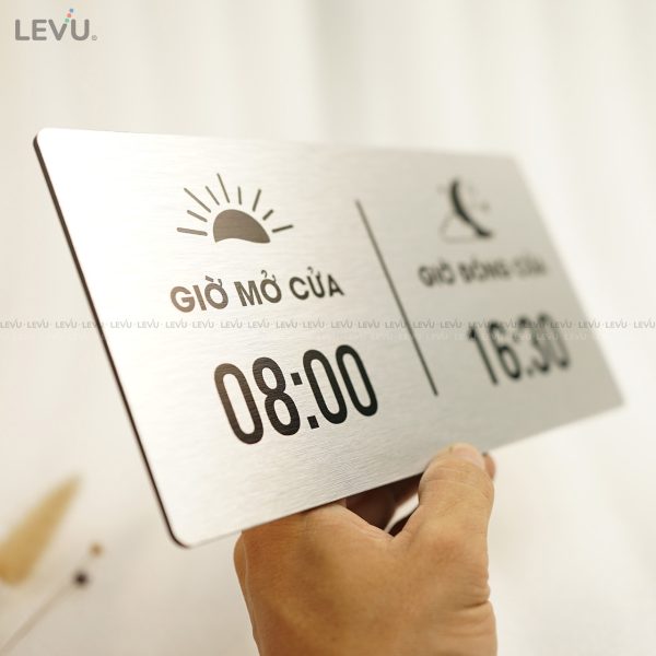 Bảng hiệu giờ đóng mở cửa alu bạc LEVU ALB-BG66 - Hình ảnh 6