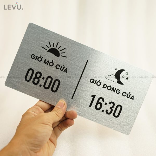 Bảng hiệu giờ đóng mở cửa alu bạc LEVU ALB-BG66 - Hình ảnh 5