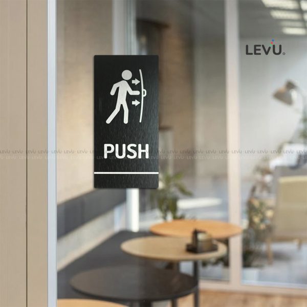 Bảng hiệu trang trí cửa pull push alu đen LEVU ALD-BG59 - Hình ảnh 5