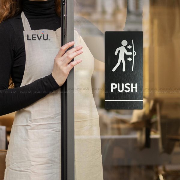 Bảng hiệu trang trí cửa pull push alu đen LEVU ALD-BG59 - Hình ảnh 8