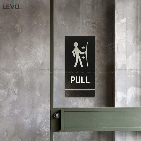 Bảng hiệu trang trí cửa pull push alu đen LEVU ALD-BG59 - Hình ảnh 4