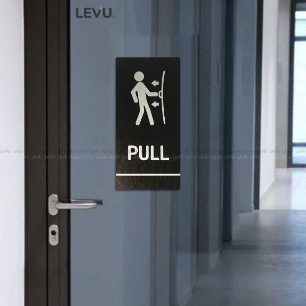Bảng hiệu trang trí cửa pull push alu đen LEVU ALD-BG59 - Hình ảnh 7