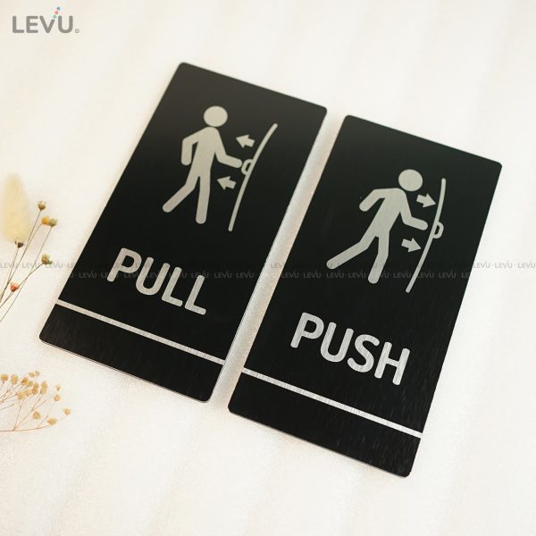 Bảng hiệu trang trí cửa pull push alu đen LEVU ALD-BG59 - Hình ảnh 11
