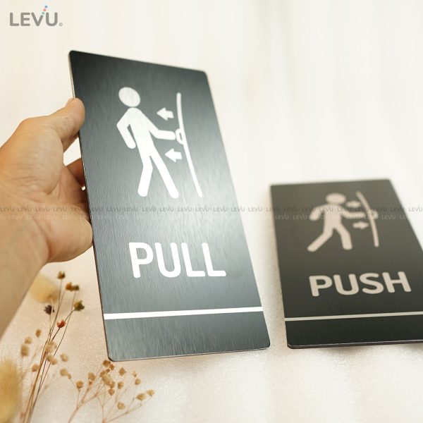 Bảng hiệu trang trí cửa pull push alu đen LEVU ALD-BG59 - Hình ảnh 6