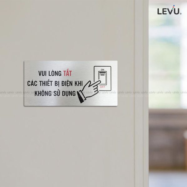 Bảng hiệu vui lòng tắt điện alu bạc LEVU ALB-BG65 - Hình ảnh 9