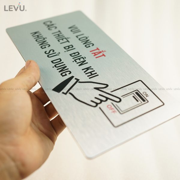 Bảng hiệu vui lòng tắt điện alu bạc LEVU ALB-BG65 - Hình ảnh 13