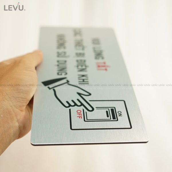 Bảng hiệu vui lòng tắt điện alu bạc LEVU ALB-BG65 - Hình ảnh 12