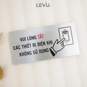 Bảng hiệu vui lòng tắt điện alu bạc LEVU ALB-BG65