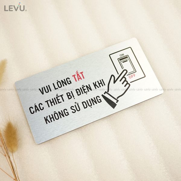 Bảng hiệu vui lòng tắt điện alu bạc LEVU ALB-BG65 - Hình ảnh 11