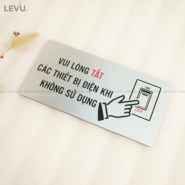 Bảng hiệu vui lòng tắt điện alu bạc LEVU ALB-BG65 - Hình ảnh 10