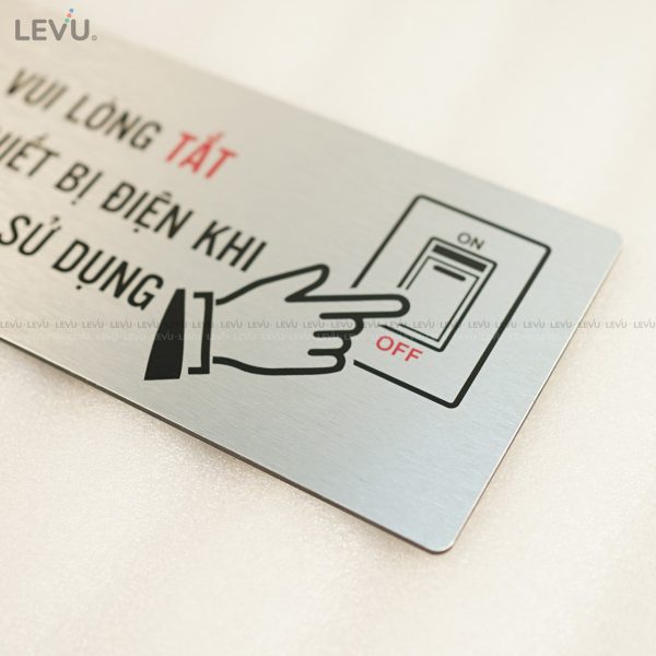 Bảng hiệu vui lòng tắt điện alu bạc LEVU ALB-BG65 - Hình ảnh 8