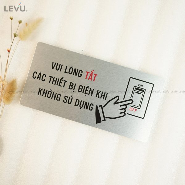 Bảng hiệu vui lòng tắt điện alu bạc LEVU ALB-BG65 - Hình ảnh 7