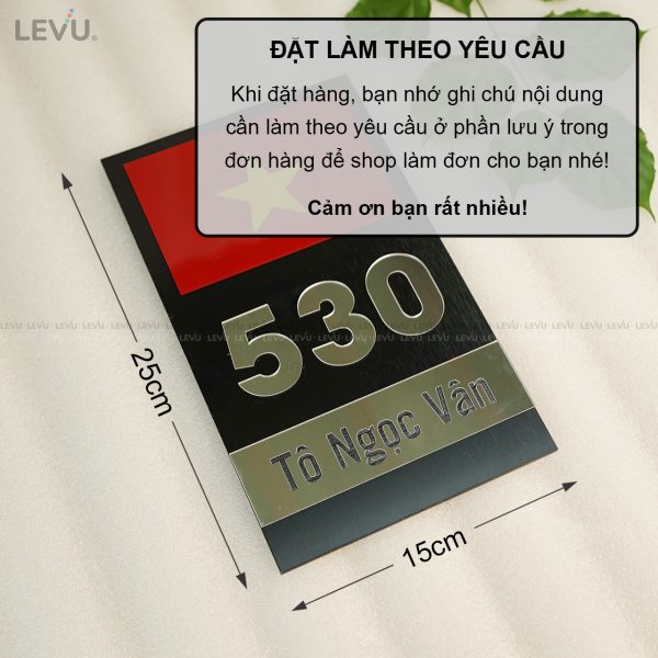 Bảng số nhà alu chữ nổi mica gương mẫu ALSN01 - Hình ảnh 4