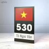 Bảng số nhà alu chữ nổi mica gương LEVU ALSN01 25x15cm nội dung làm theo yêu cầu